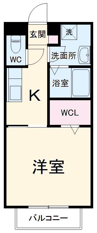 たけのこ五番館(1K/2階)の間取り写真