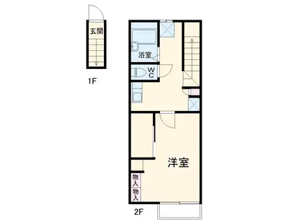 レオパレスカーサ コンフォート(1K/2階)の間取り写真