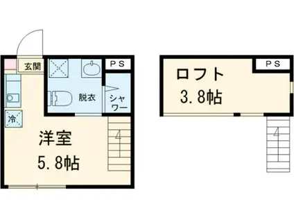 LEALEA(ワンルーム/1階)の間取り写真