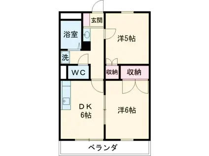 クレオメ(2DK/2階)の間取り写真