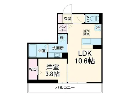 シンビジウム湘南台(1LDK/2階)の間取り写真