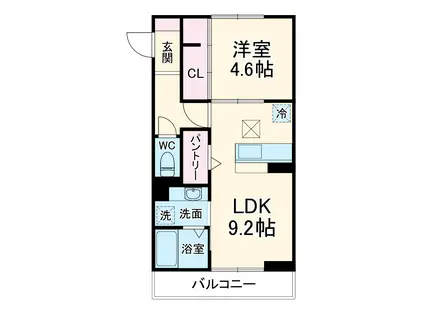 シンビジウム湘南台(1LDK/3階)の間取り写真