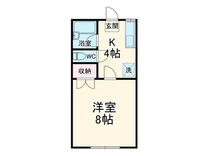 ハイツリベカⅡ(1K/1階)の間取り写真