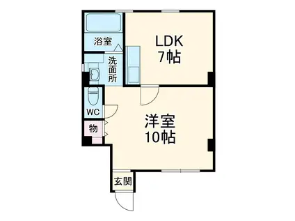 名古屋市鶴舞線 庄内通駅 徒歩6分 3階建 築49年(1LDK/3階)の間取り写真