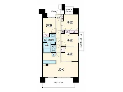 リコット東岡崎(4LDK/12階)の間取り写真