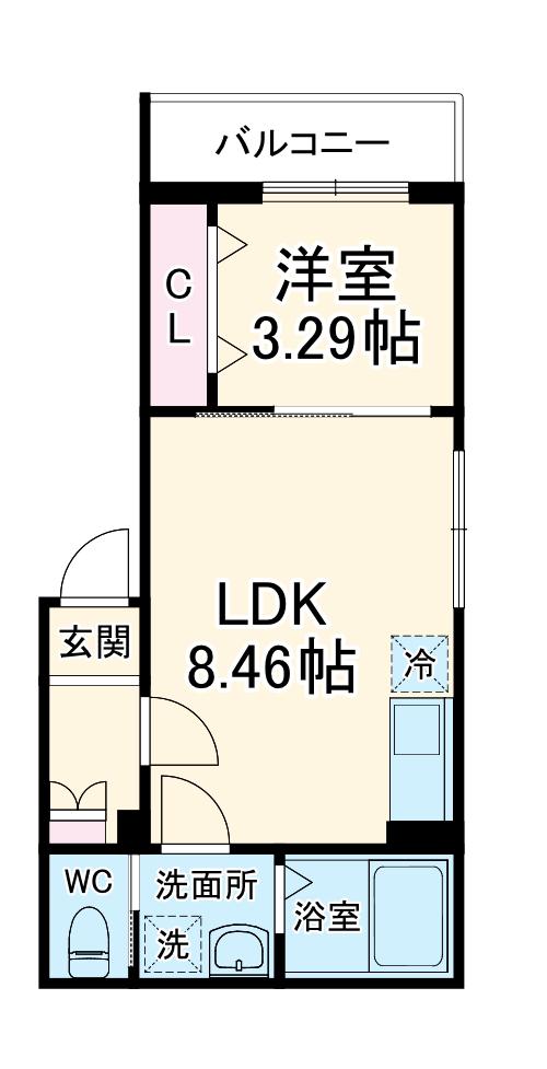 LD八千代中央(1LDK/1階)の間取り写真