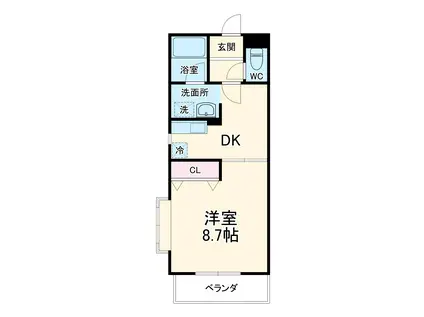 エクセレント瑞穂(1DK/2階)の間取り写真