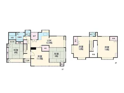 愛知環状鉄道 愛環梅坪駅 徒歩16分 2階建 築30年(5LDK)の間取り写真