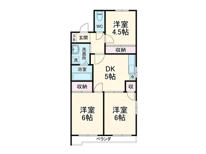 PLENDY三郷(3DK/1階)の間取り写真