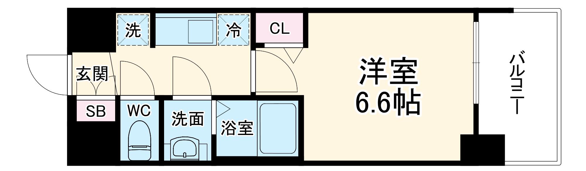 プレサンス名古屋STATIONフレア(1K/4階)の間取り写真