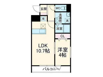 リーブルファイン川口辻Ⅱ(1LDK/3階)の間取り写真