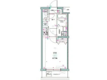 クレヴィスタ立石Ⅱ(1K/4階)の間取り写真