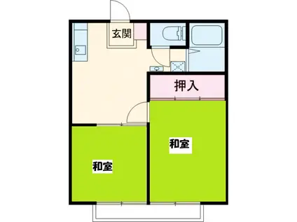 パナハイツ天神山(2DK/1階)の間取り写真