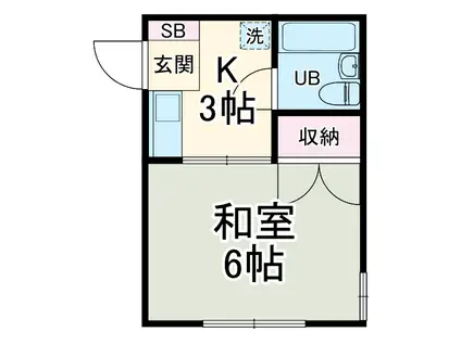 保坂ハウス(1K/2階)の間取り写真