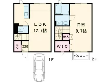 KAGUYA N(1LDK/1階)の間取り写真