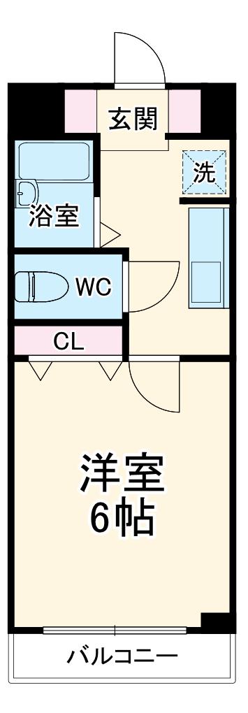 クレスト相模原(1K/2階)の間取り写真