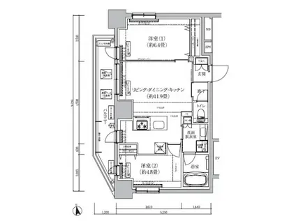 ティモーネグランデ田端ノルド(2LDK/10階)の間取り写真