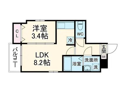 CHERIM新瑞橋LE PONT(1LDK/2階)の間取り写真