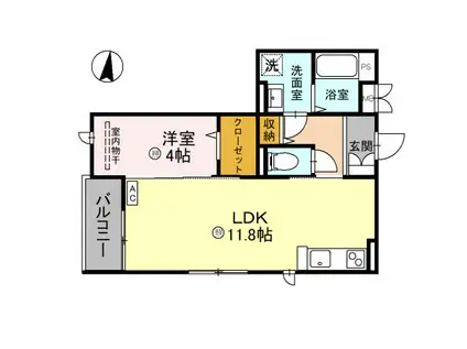 DHCR川口芝下(1LDK/2階)の間取り写真