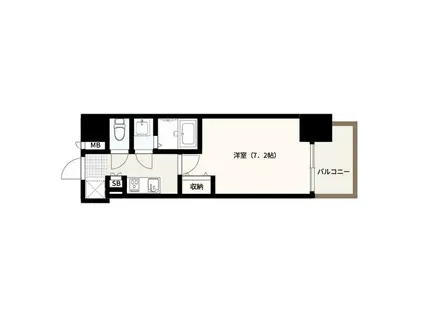 フォーリアライズ弁天町ノビア(1K/9階)の間取り写真