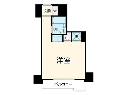 ビッグヴァンステイツ伊勢佐木南(ワンルーム/6階)の間取り写真