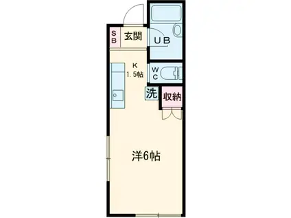 S・ソルディーハウス桜丘(ワンルーム/1階)の間取り写真