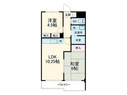 グランドール大幸Ⅱ(2LDK/1階)の間取り写真