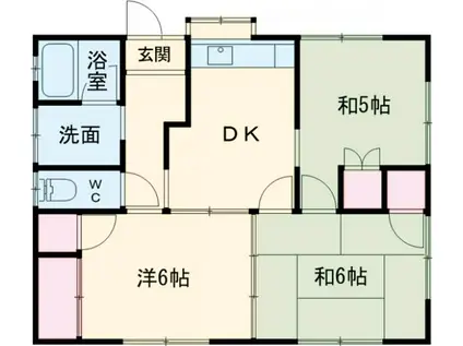 東武伊勢崎・大師線 新伊勢崎駅 徒歩38分 1階建 築27年(3DK)の間取り写真