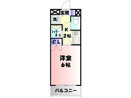 堤ビル(1K/2階)の間取り写真