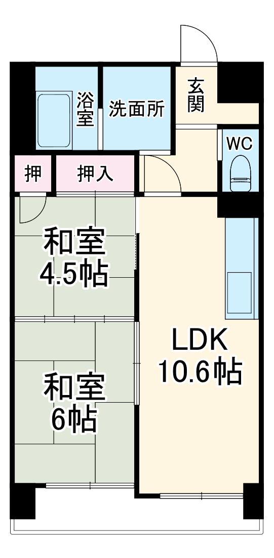 アーバンライフ7TH(2LDK/5階)の間取り写真