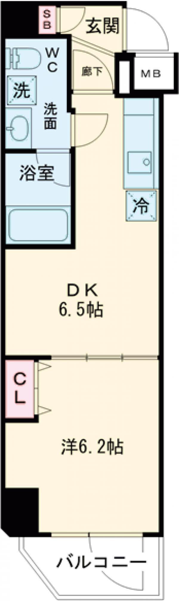 メインステージ板橋ウエスト(1DK/4階)の間取り写真