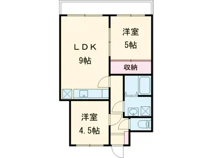 クロノス高尾サウス(2LDK/1階)の間取り写真