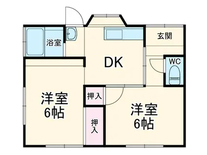 東海道本線 函南駅 徒歩8分 1階建 築51年(2DK)の間取り写真