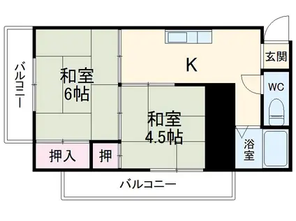 蔵王コーポ(2K/3階)の間取り写真