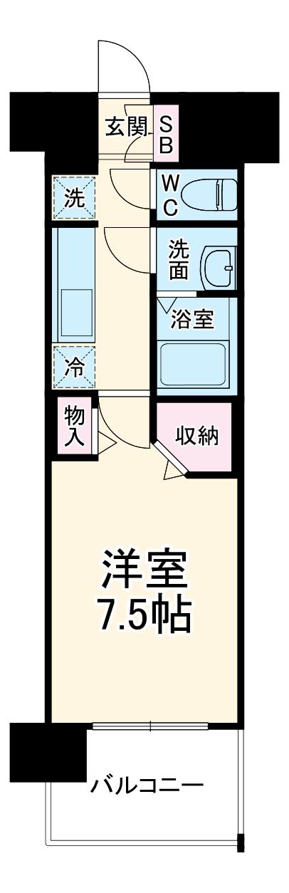 パルティール笠寺(1K/6階)の間取り写真