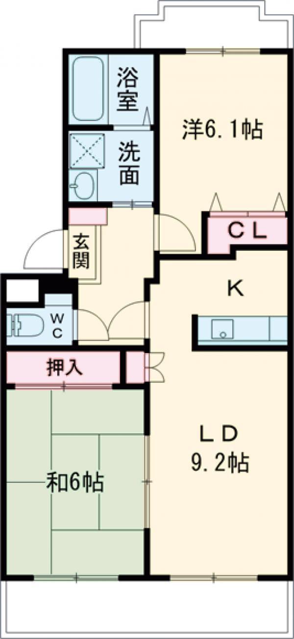 ファミールHIRO(2LDK/2階)の間取り写真