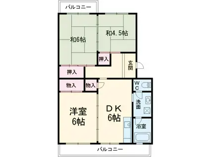 ポゼッション北(3DK/2階)の間取り写真