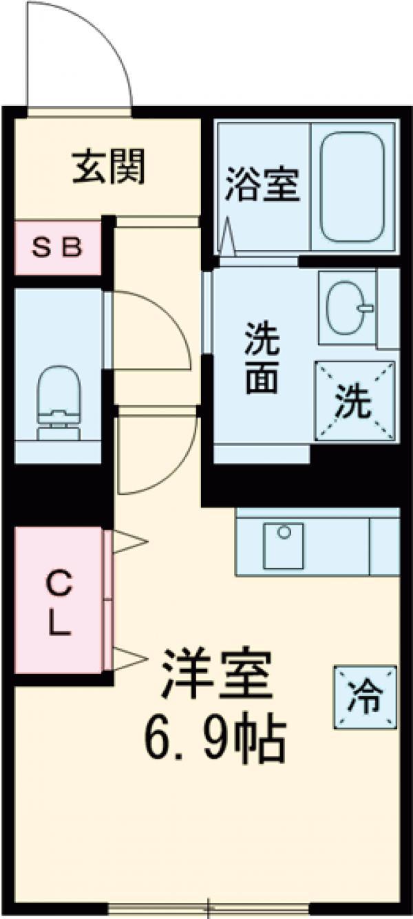 EXAM旗の台Ⅱ(ワンルーム/2階)の間取り写真