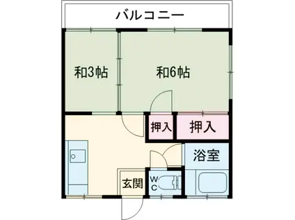 ハウスサカキ(2K/2階)の間取り写真