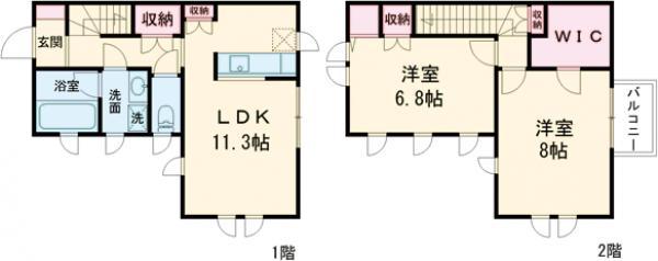 テラス赤塚(2LDK/1階)の間取り写真