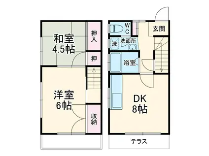 テラス森(2DK)の間取り写真