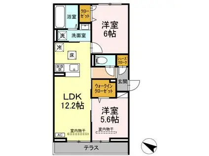 PEAR RESIDENCE(2LDK/1階)の間取り写真