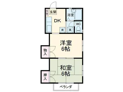 カーサK Ⅱ(2K/2階)の間取り写真