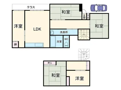 名古屋市名城線 茶屋ケ坂駅 徒歩18分 2階建 築56年(5LDK)の間取り写真