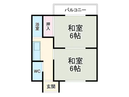 川菊荘(2K/1階)の間取り写真