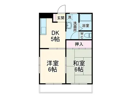 コーポ西井領(2DK/3階)の間取り写真