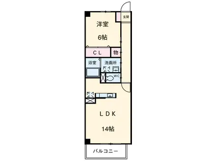 ライラックⅡ(1LDK/2階)の間取り写真