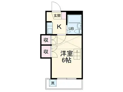 フラッツハナⅡ(1K/2階)の間取り写真