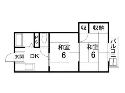 ハイツ21NO.1(2DK/1階)の間取り写真
