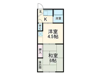 第三矢澤荘(2K/1階)の間取り写真